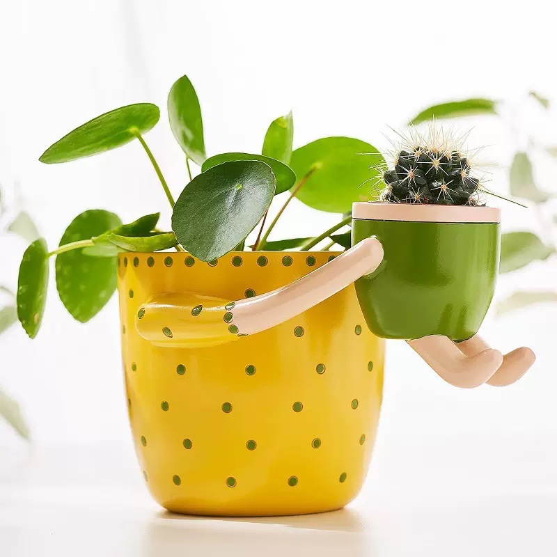 Plant Parent Pot - Reçine Ebeveyn-çocuk Saksısı Drenaj Delikli Çiçek