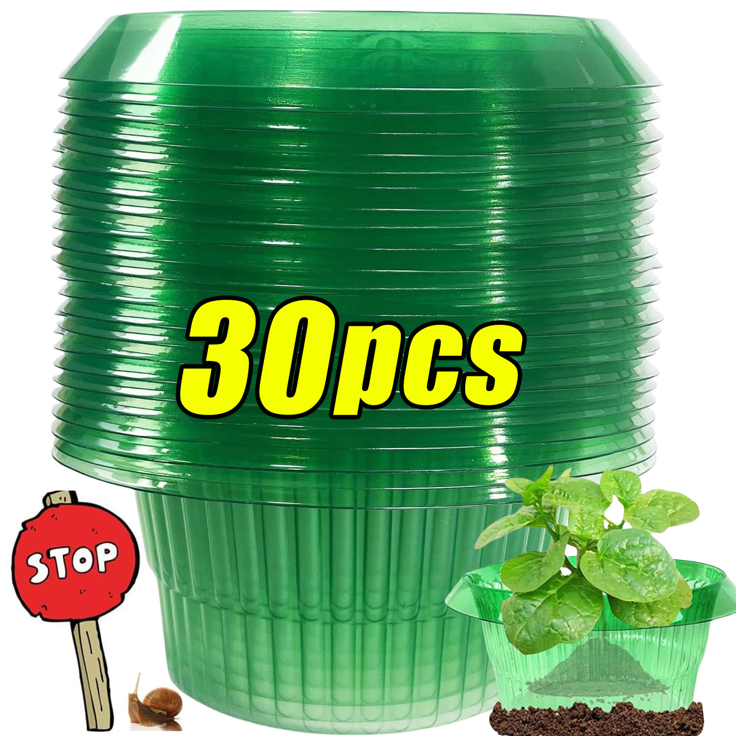 Plant Parents - 1/30 adet Bitkiler Sümüklüböcek Koruma Halkaları